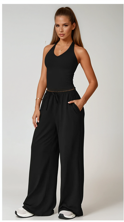 A&A Flexi Halter Top & Drawstring Trousers Set