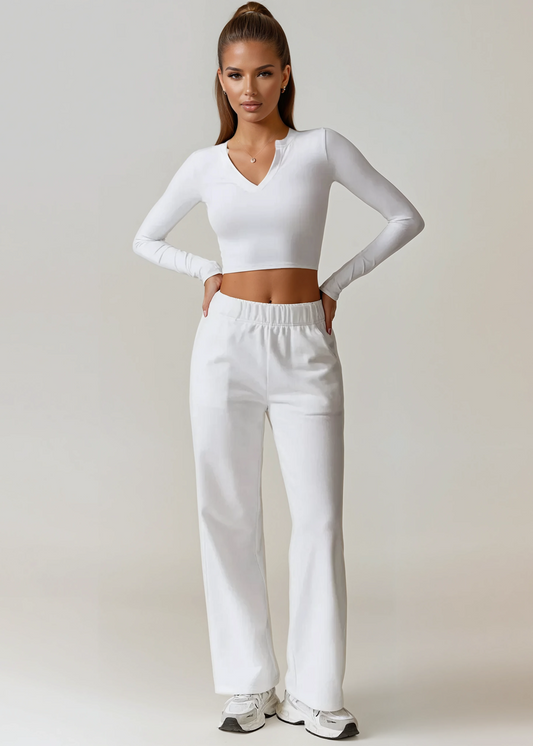 A&A ProBasics V-Neck Top & Straight Leg Joggers Set