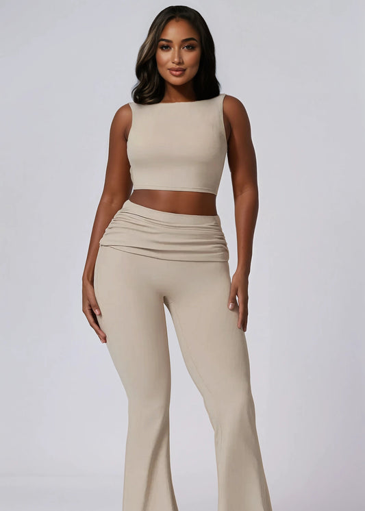 A&A Flexi Flare Fold Over Leggings & Racer Top Set