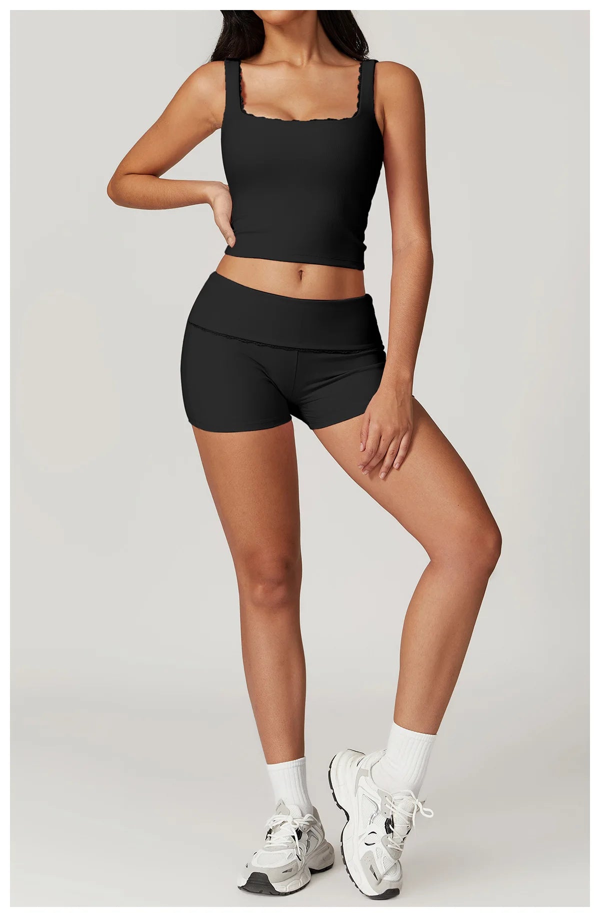 A&A ProLounge Vest Top & Fold Over Shorts Set