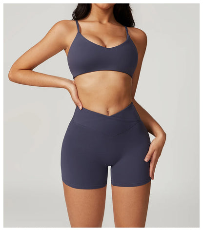 A&A ProSculpt Sports Bra & V Scrunch Shorts Set