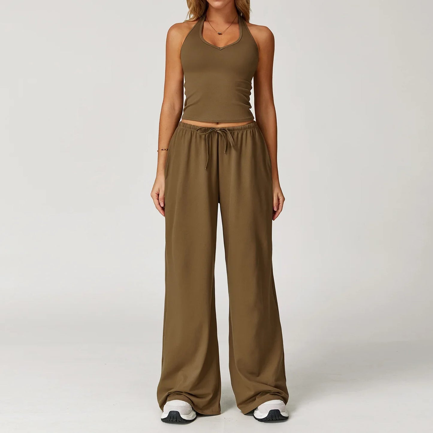 A&A Flexi Halter Top & Drawstring Trousers Set