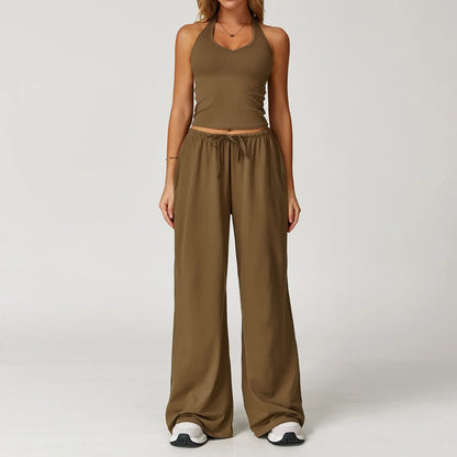 A&A Flexi Halter Top & Drawstring Trousers Set