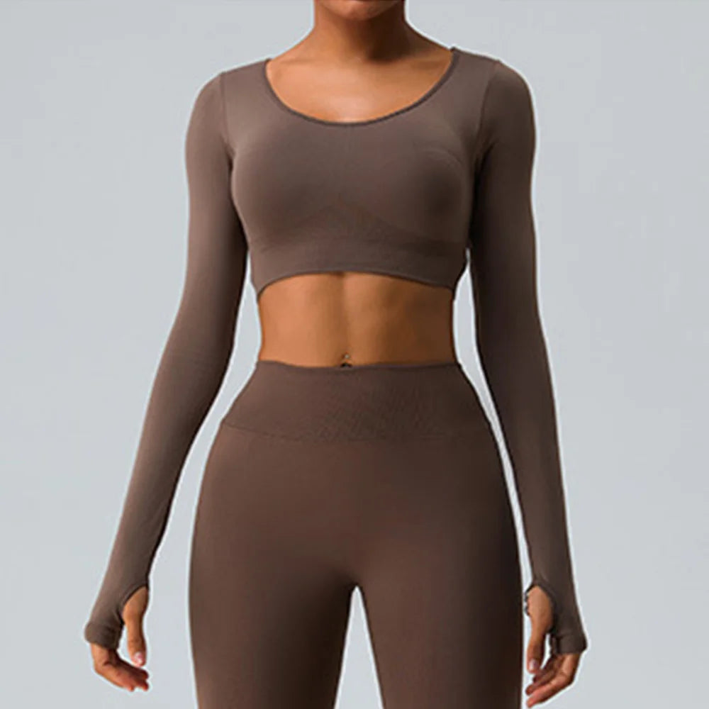 A&A ProSculpt Cross Back Long Sleeve Sports Top