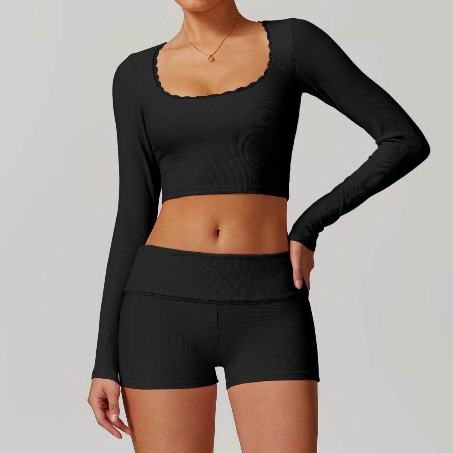 A&A ProLounge Shorts & Long Sleeve Top Set