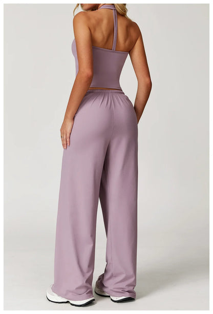 A&A Flexi Halter Top & Drawstring Trousers Set