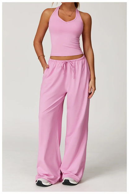A&A Flexi Halter Top & Drawstring Trousers Set