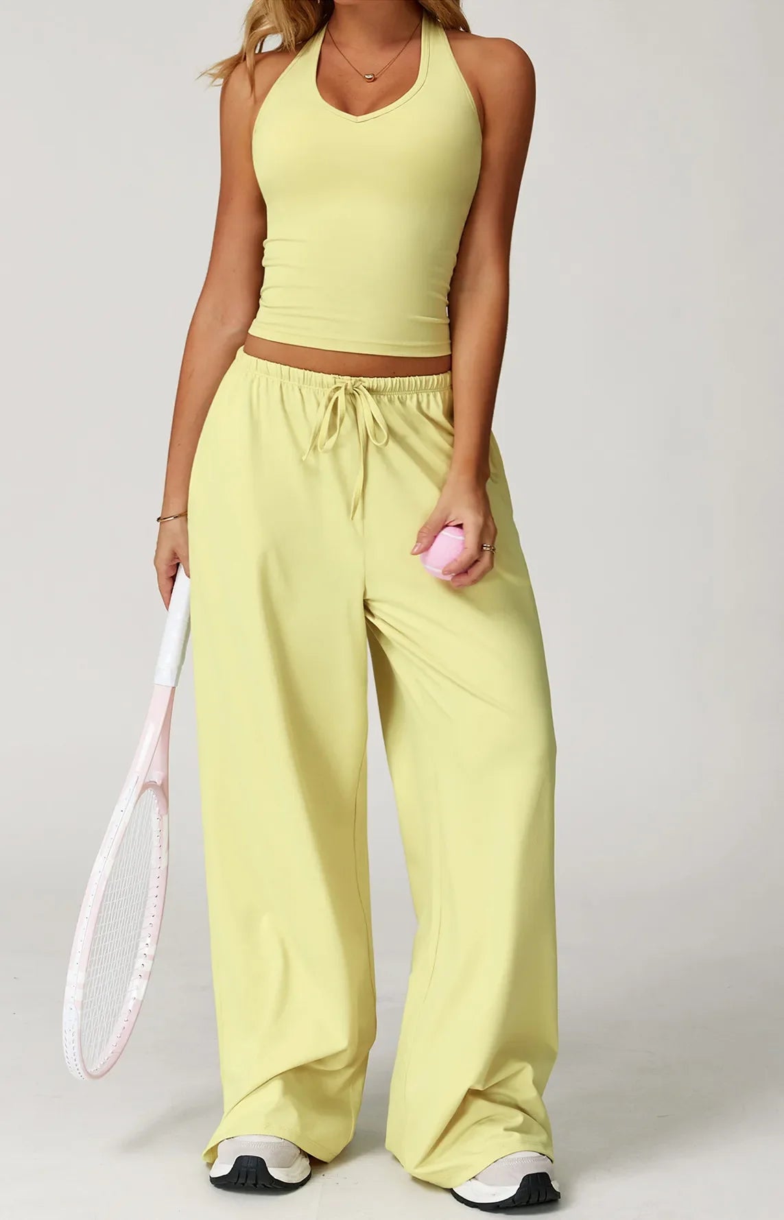 A&A Flexi Halter Top & Drawstring Trousers Set