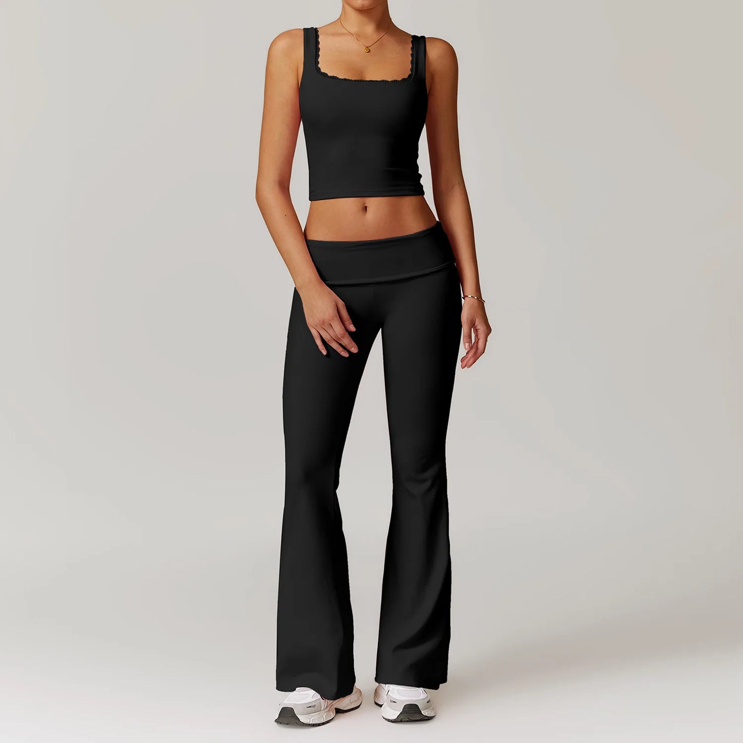 A&A ProLounge Vest Top & Fold Over Flare Trousers