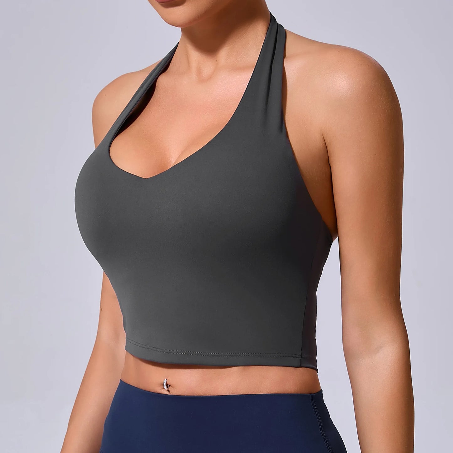 A&A ProSculpt Built In Bra Halter Neck Crop Top
