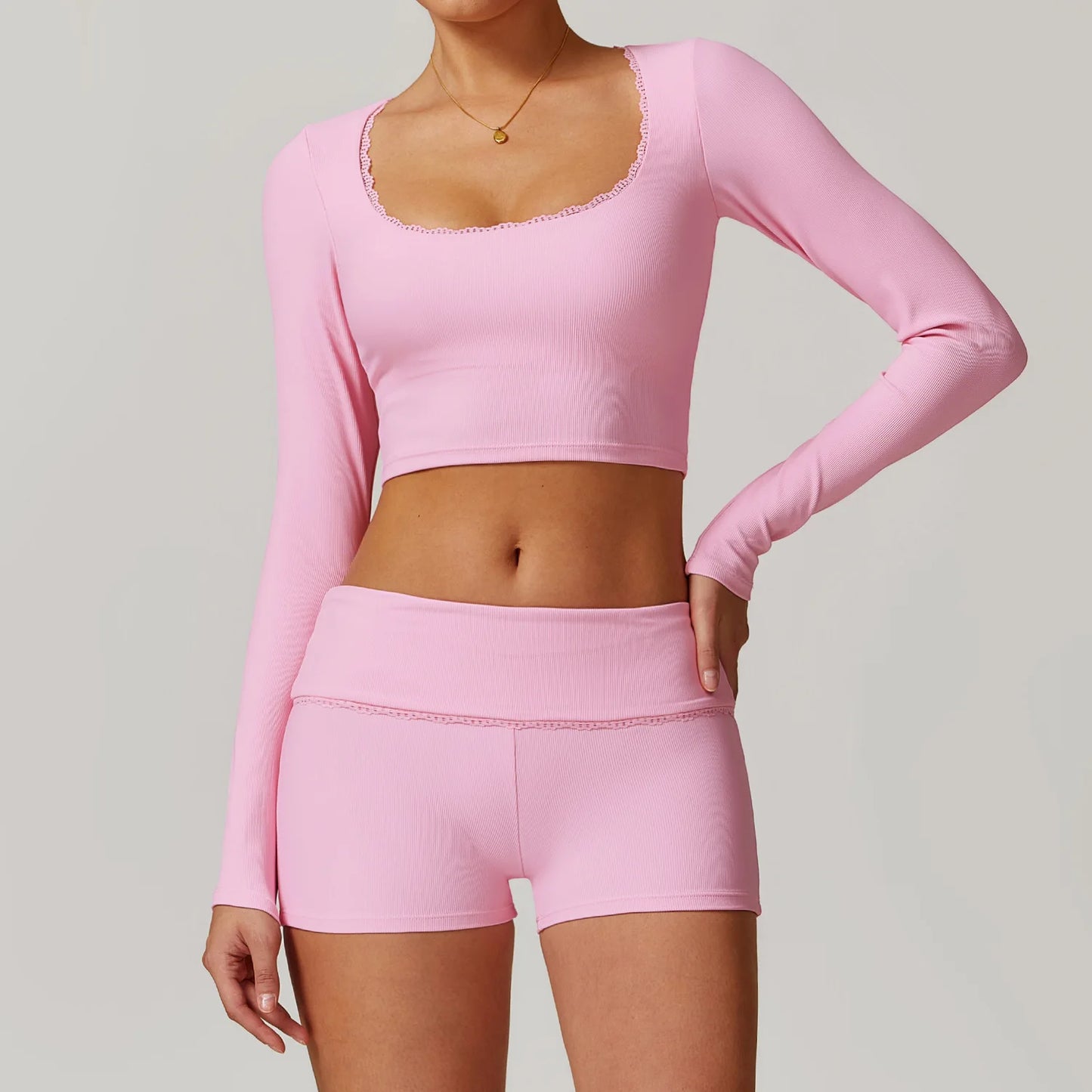 A&A ProLounge Shorts & Long Sleeve Top Set