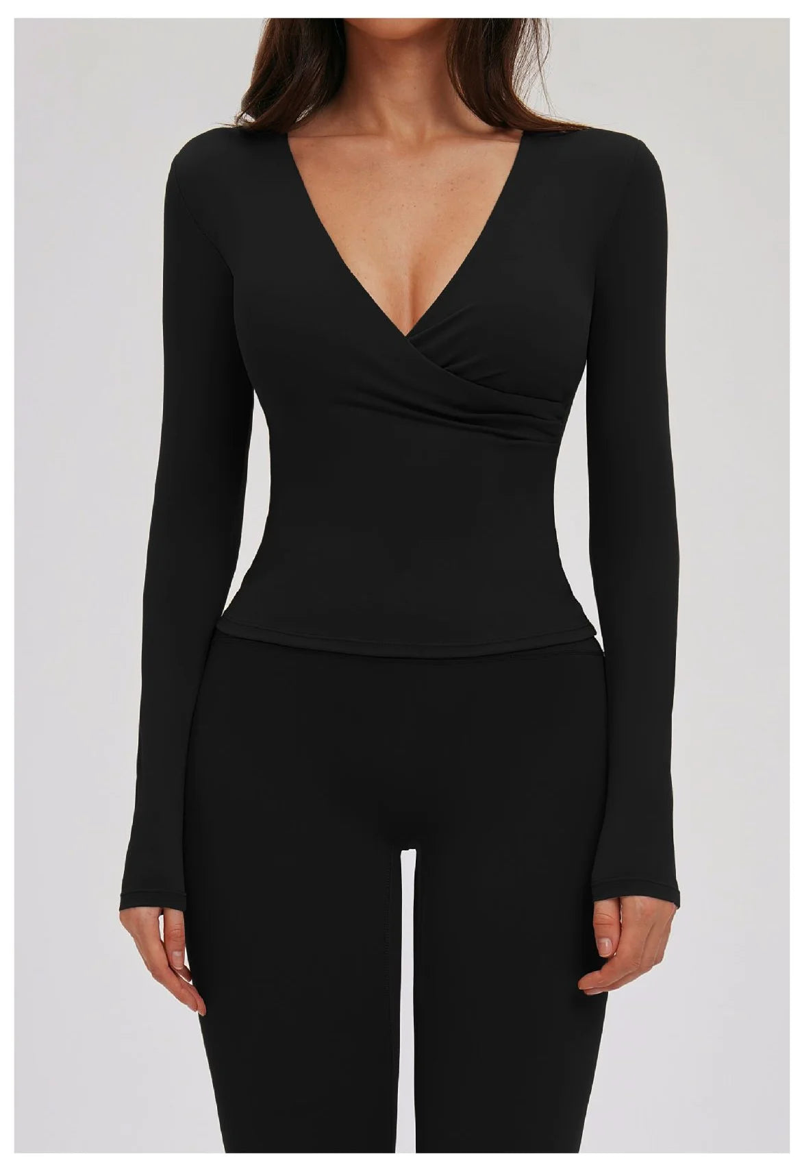 A&A Flexi Built In Bra Long Sleeve Front Twist Top