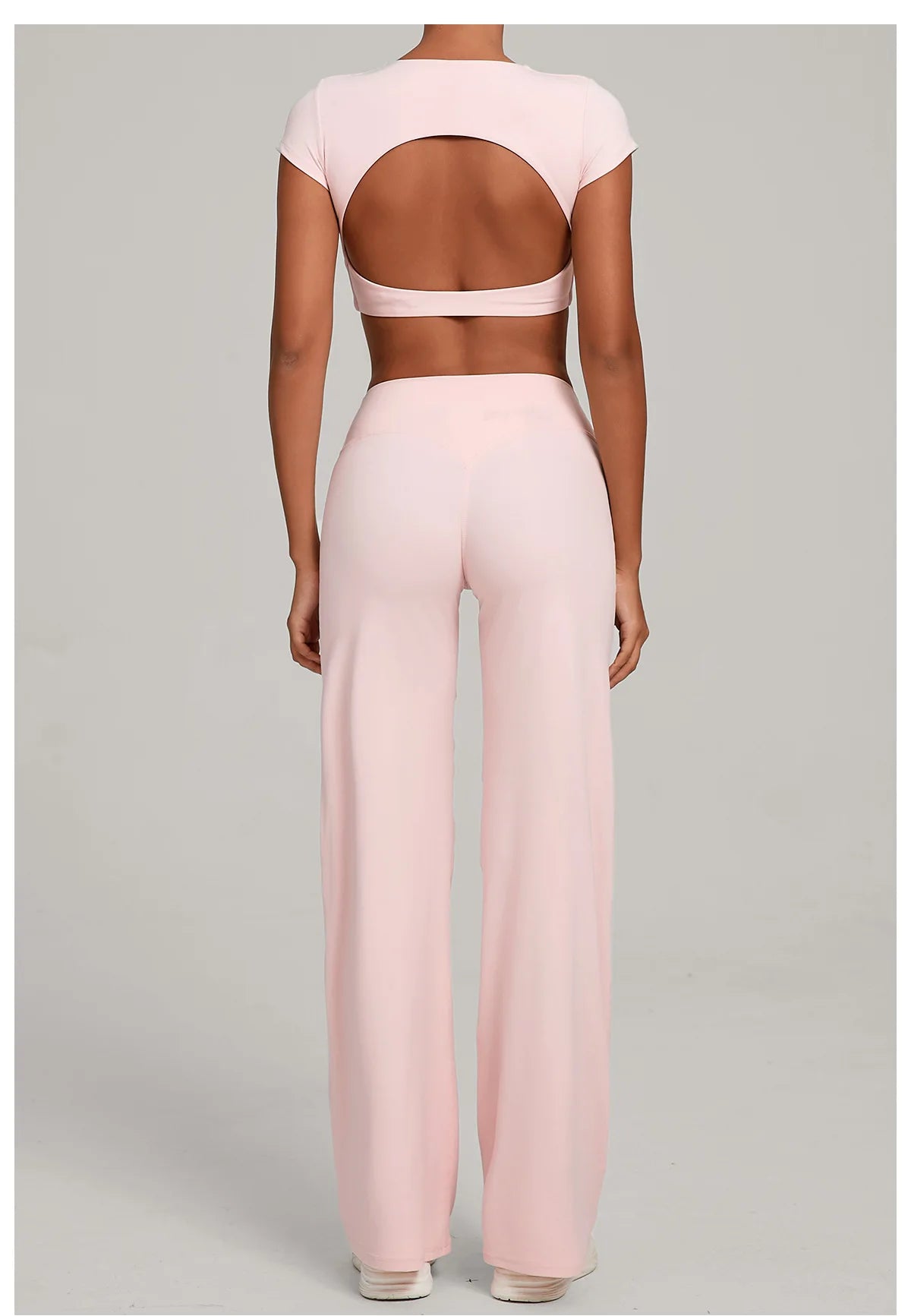 A&A Flexi Open Back Crop Top & Straight Leg Bottoms Set