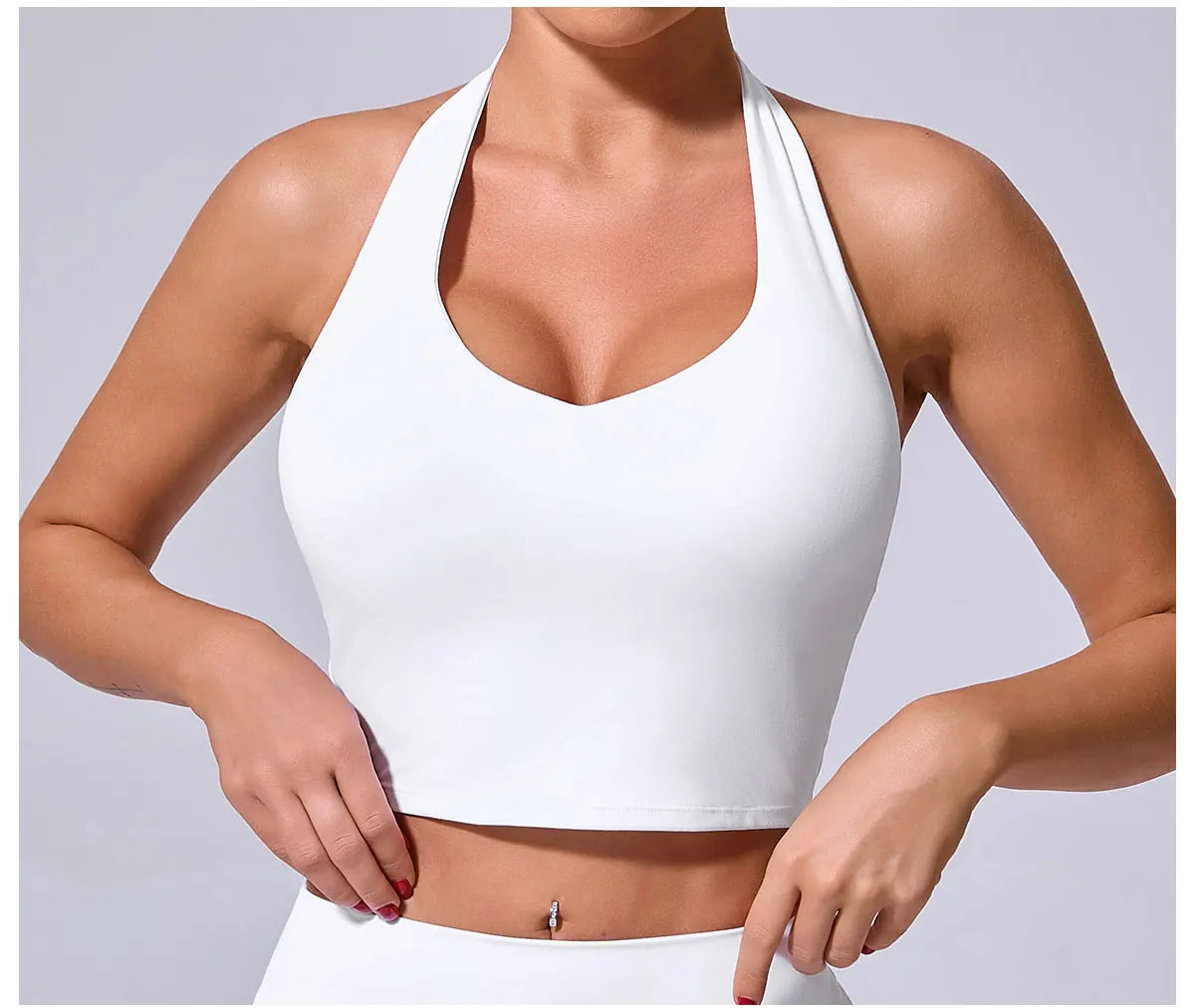 A&A ProSculpt Built In Bra Halter Neck Crop Top