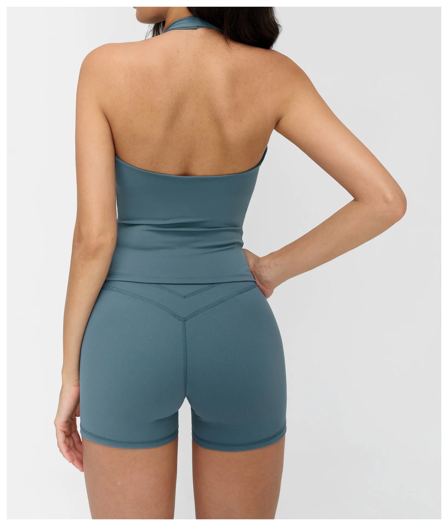 A&A Flexi Cross Over Built In Bra Halter Neck Top