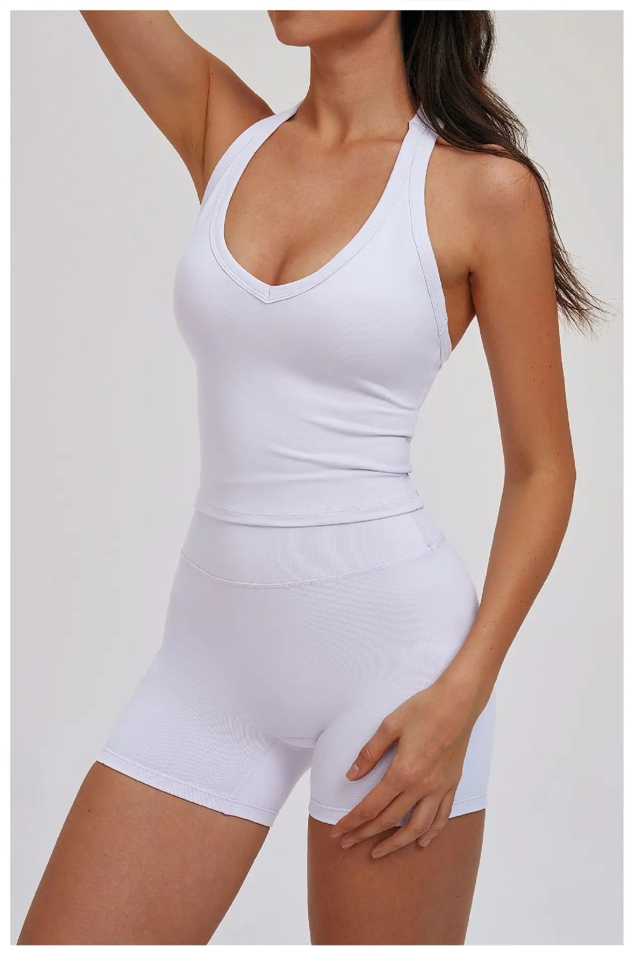 A&A ProBasics Cropped V Neck Racerback Tank Top