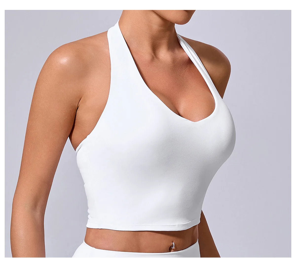 A&A ProSculpt Built In Bra Halter Neck Crop Top