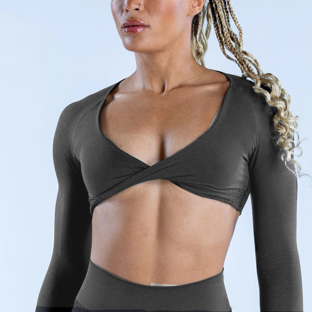 A&A ProSculpt Twist Front Long Sleeve Bra Top