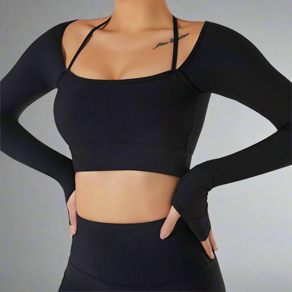 A&A ProSculpt Long Sleeve Sports Crop Top