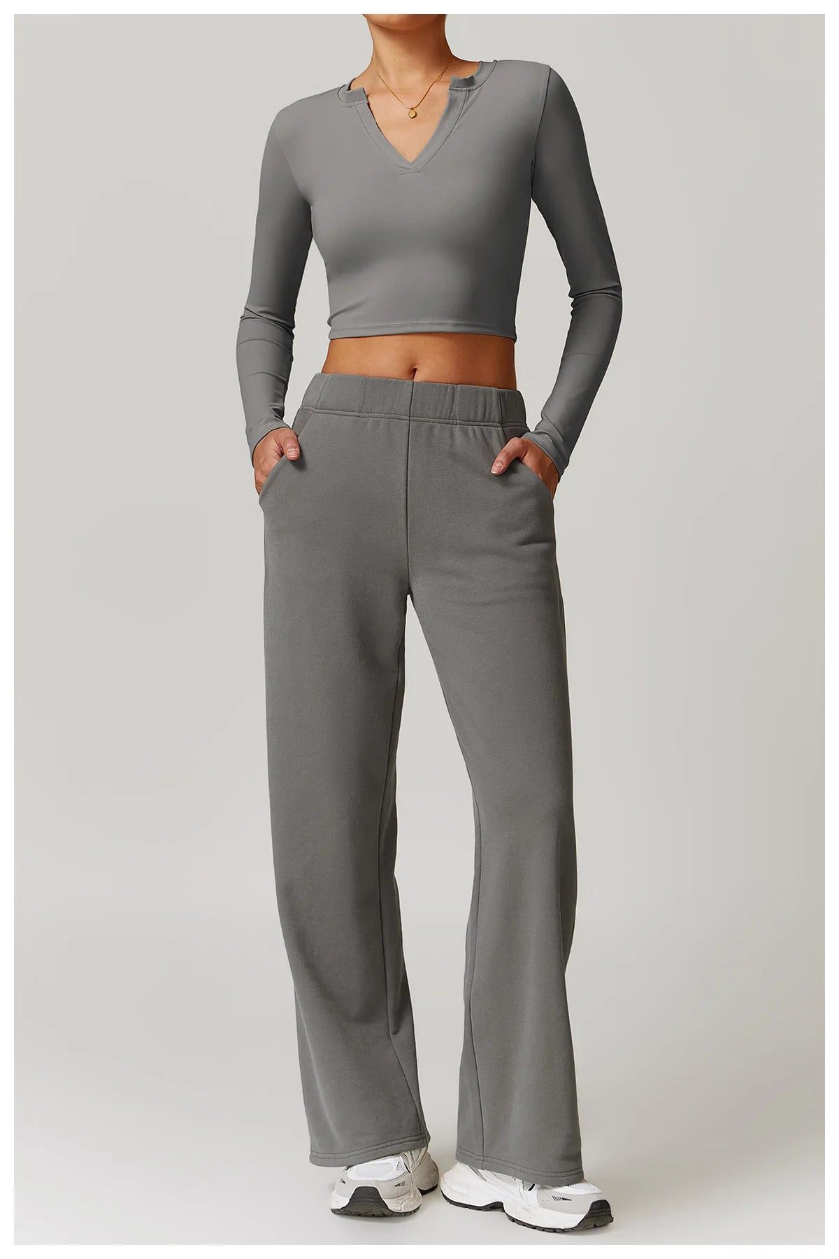 A&A ProBasics V-Neck Top & Straight Leg Joggers Set