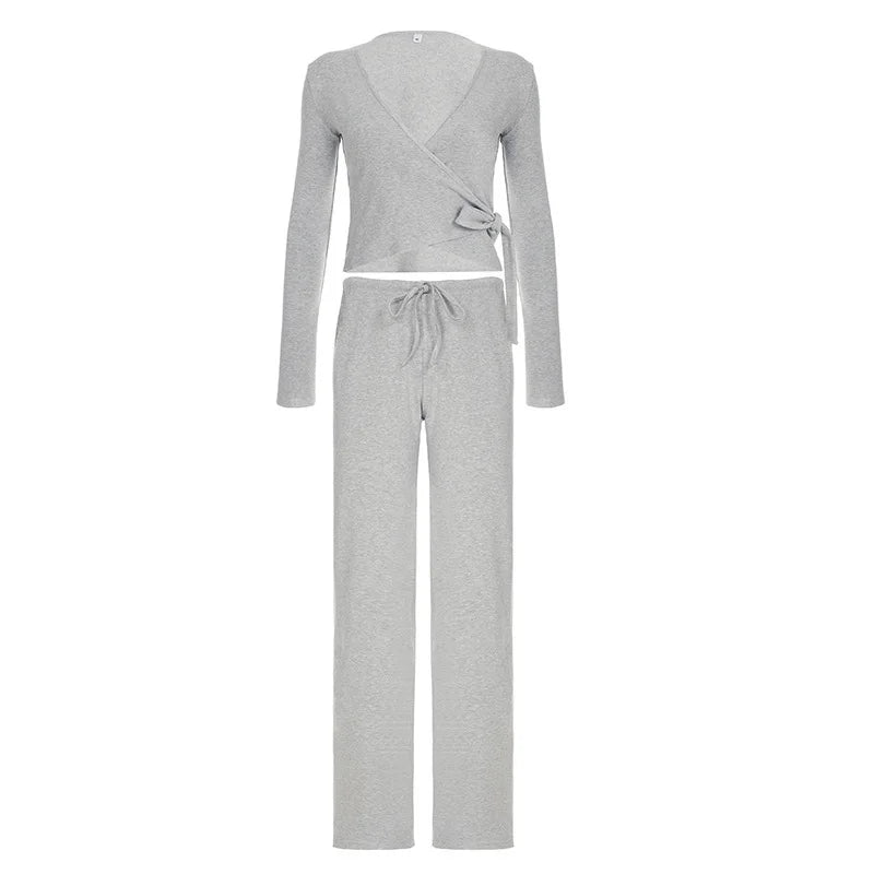 A&A ProLounge Wrap Cardigan & Wide Leg Bottoms