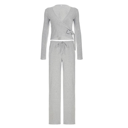 A&A ProLounge Wrap Cardigan & Wide Leg Bottoms