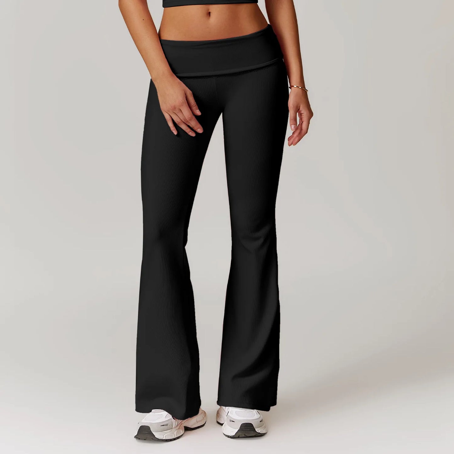 A&A ProLounge Fold Over Lace Trim Flare Trousers