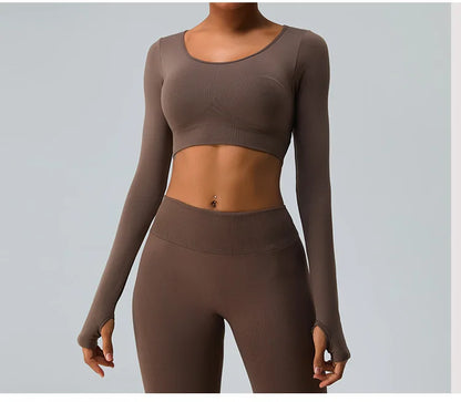 A&A ProSculpt Cross Back Long Sleeve Sports Top