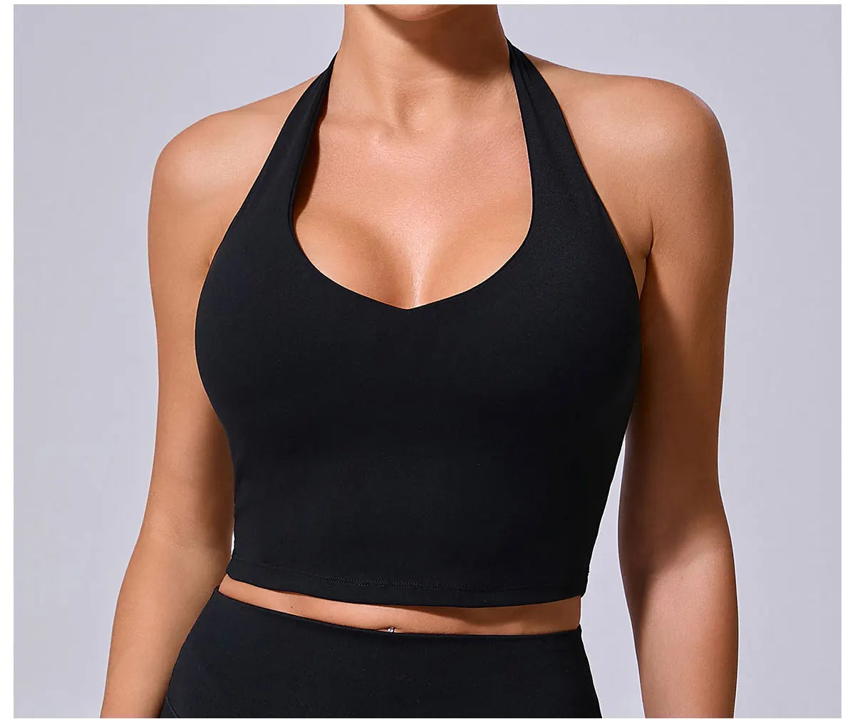 A&A ProSculpt Built In Bra Halter Neck Crop Top