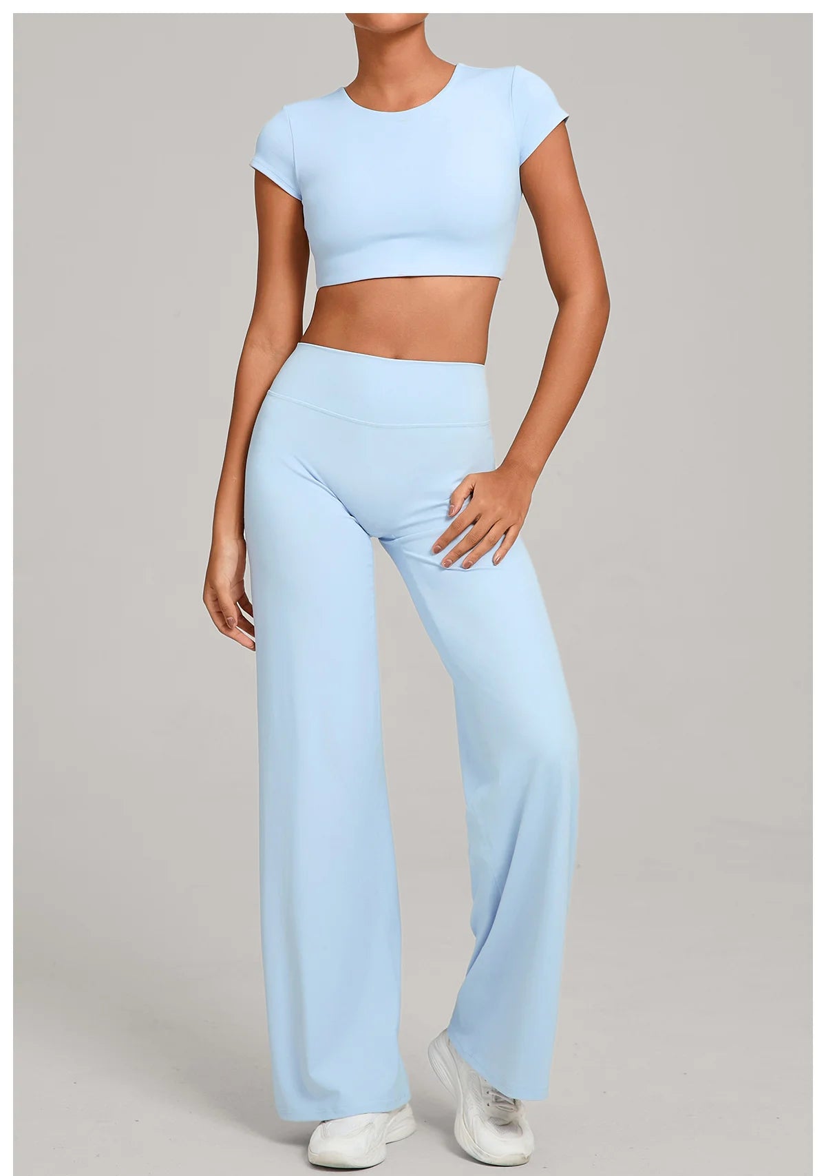 A&A Flexi Open Back Crop Top & Straight Leg Bottoms Set
