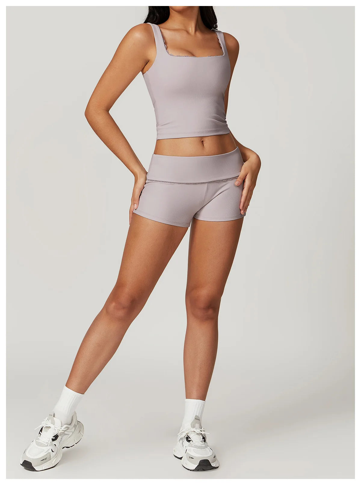 A&A ProLounge Vest Top & Fold Over Shorts Set