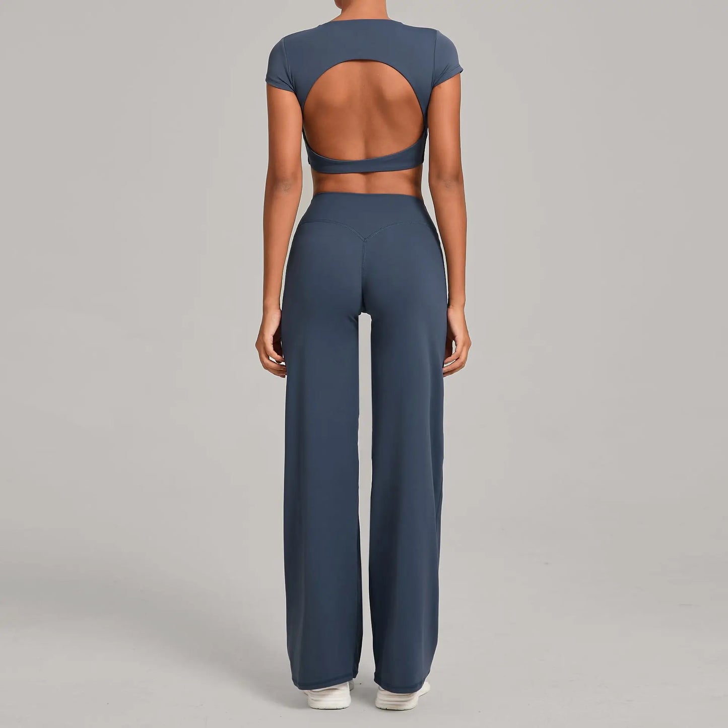 A&A Flexi Open Back Crop Top & Straight Leg Bottoms Set