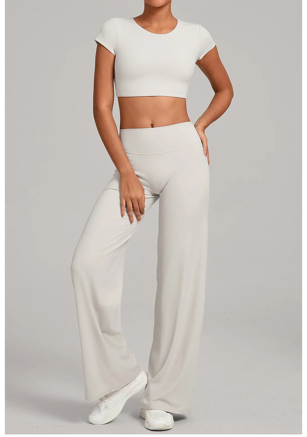 A&A Flexi Open Back Crop Top & Straight Leg Bottoms Set