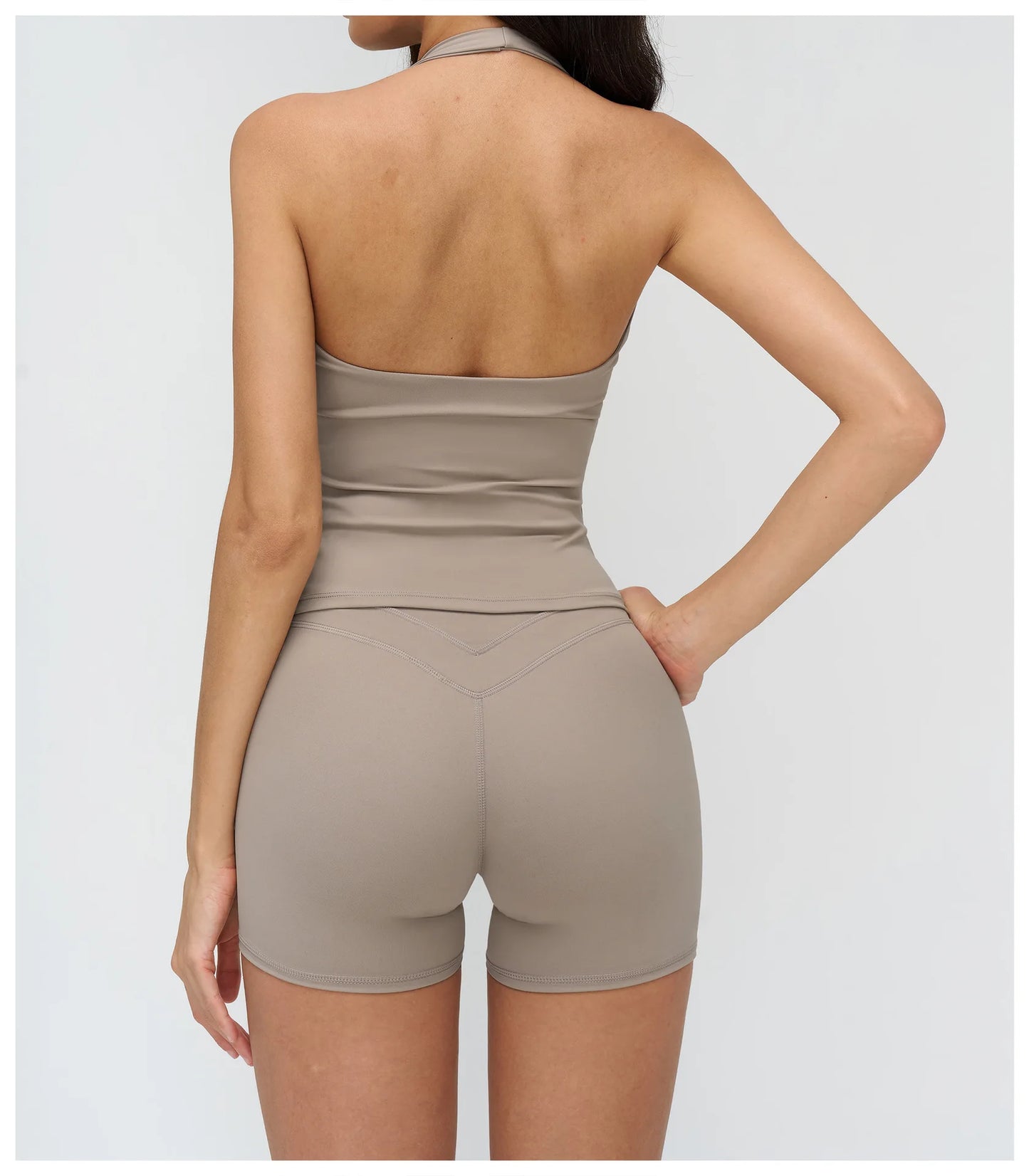 A&A Flexi Cross Over Built In Bra Halter Neck Top