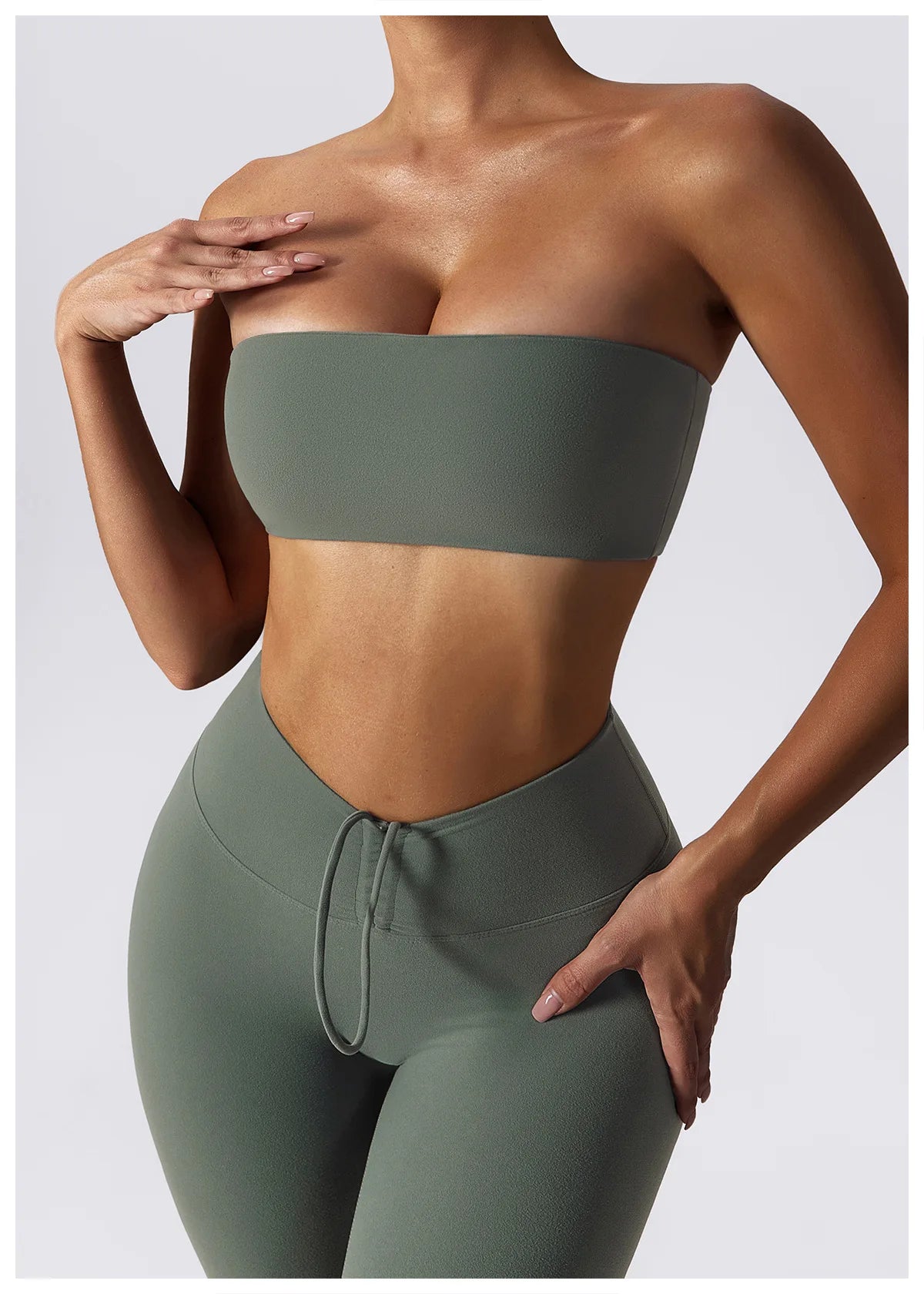 A&amp;A ProSculpt - Ensemble soutien-gorge bandeau et leggings froncés