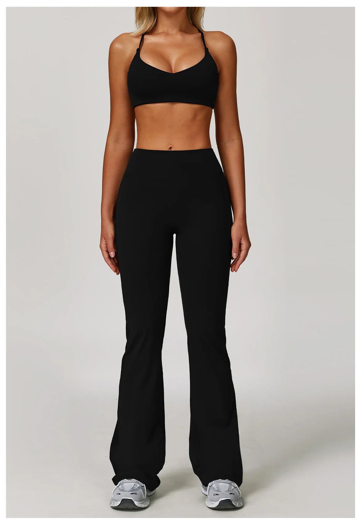 A&A Flexi Halter Padded Sports Bra & Flared Leggings Set