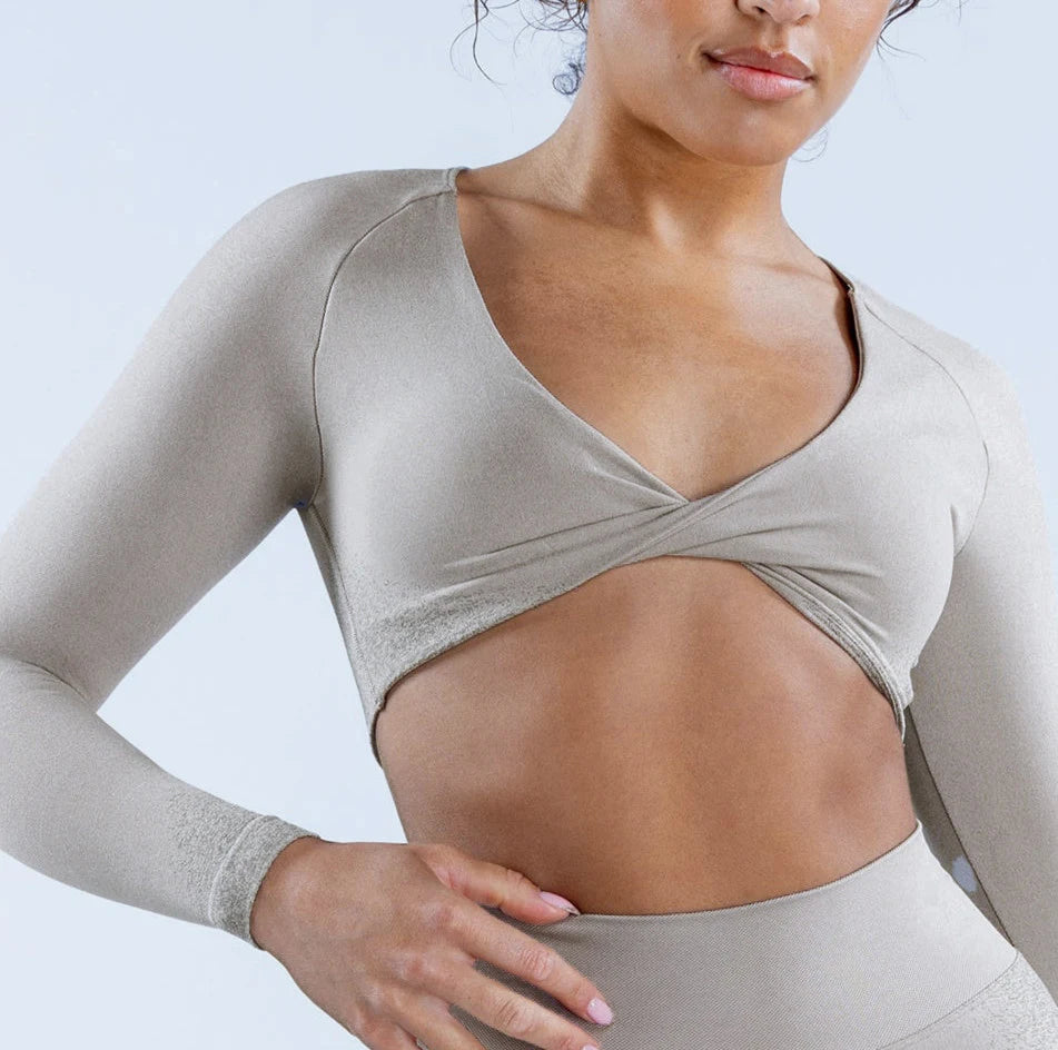 A&A ProSculpt Twist Front Long Sleeve Bra Top
