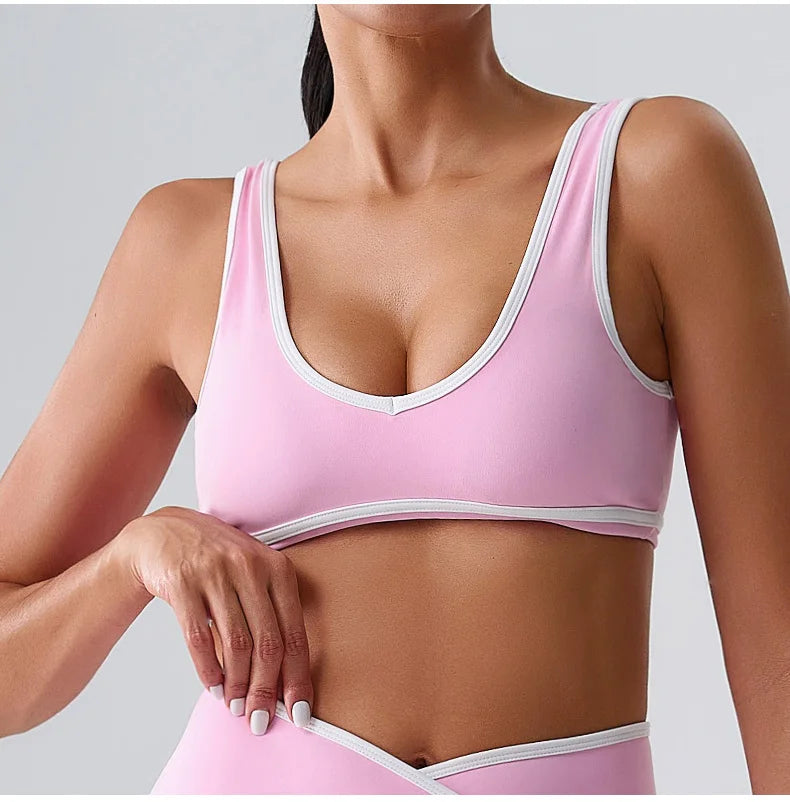 A&A Flexi Color Block Padded Sports Bra