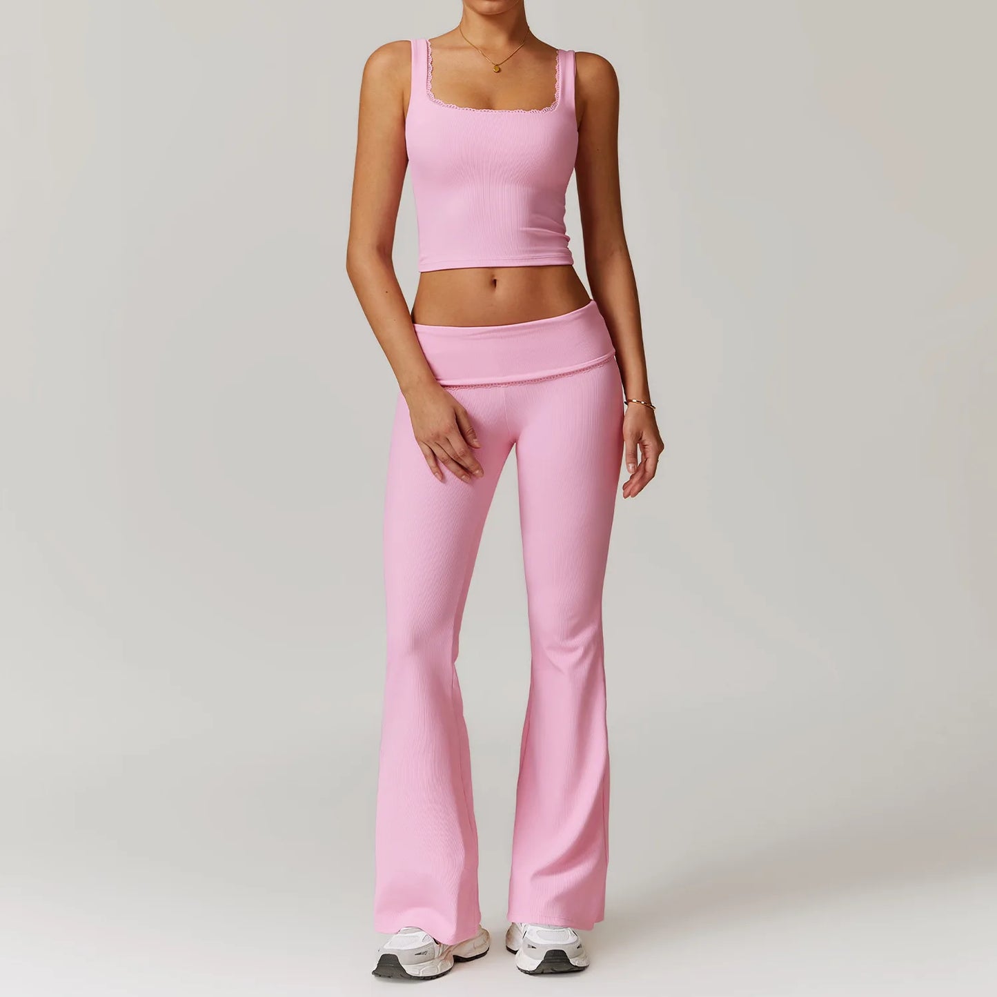 A&A ProLounge Vest Top & Fold Over Flare Trousers