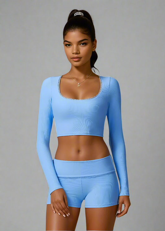 A&A ProLounge Shorts & Long Sleeve Top Set