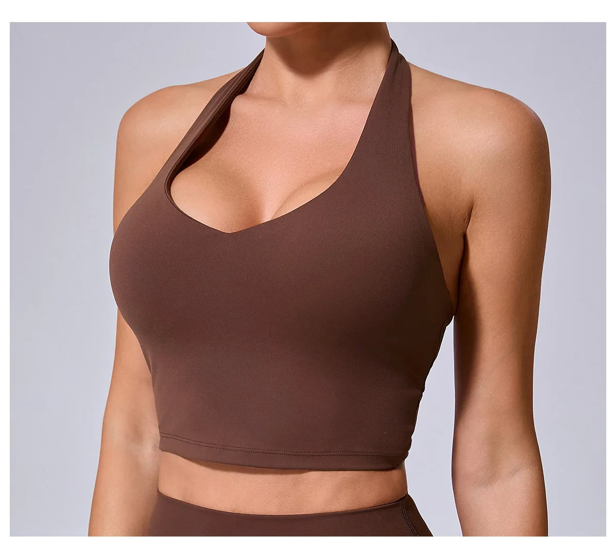 A&A ProSculpt Built In Bra Halter Neck Crop Top