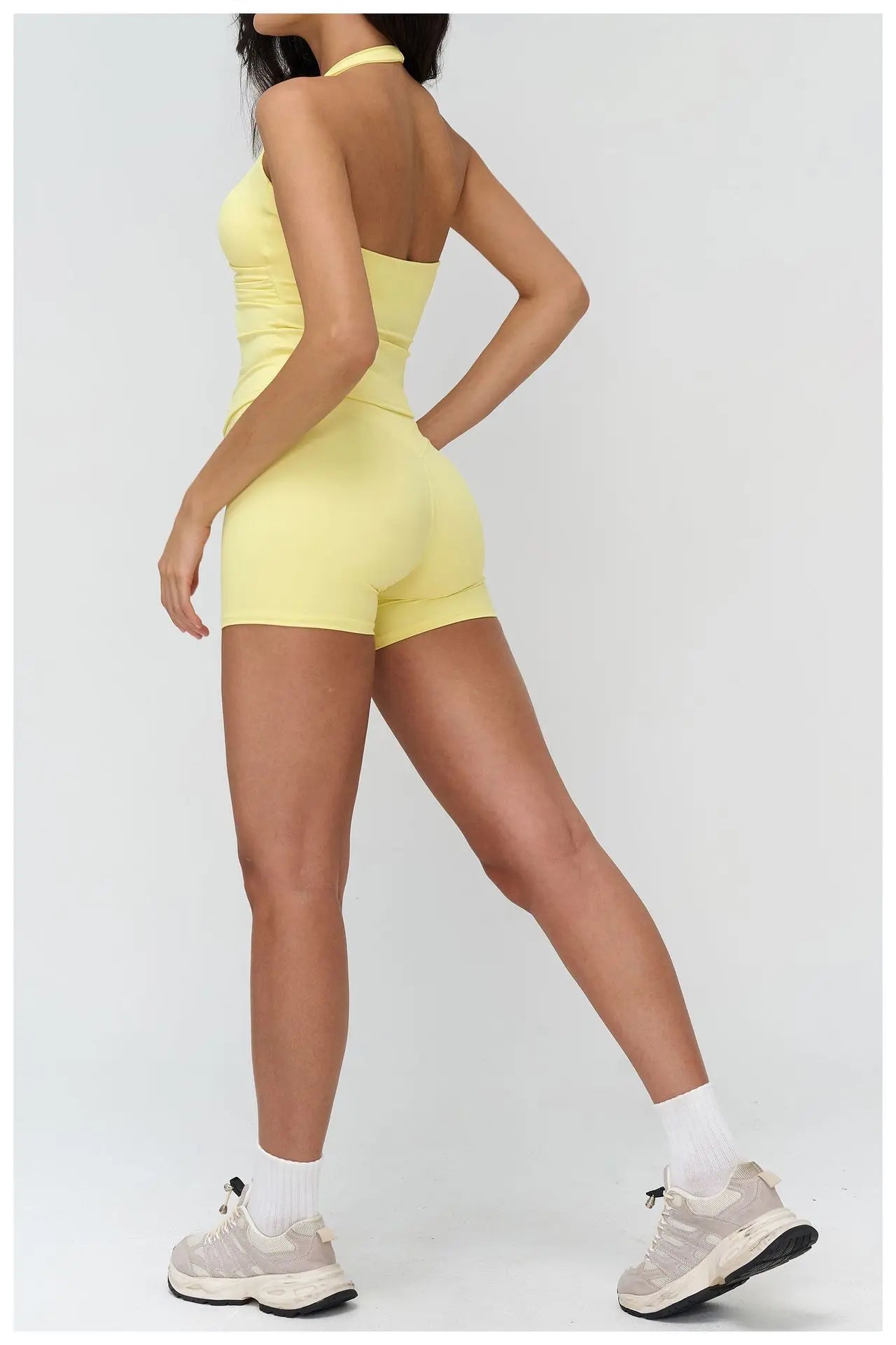 A&A Flexi Cross Over Built In Bra Halter Neck Top