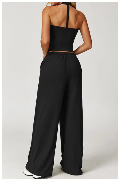 A&A Flexi Halter Top & Drawstring Trousers Set