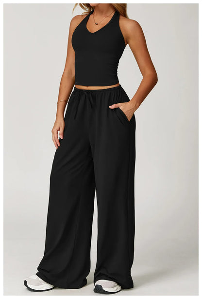 A&A Flexi Halter Top & Drawstring Trousers Set
