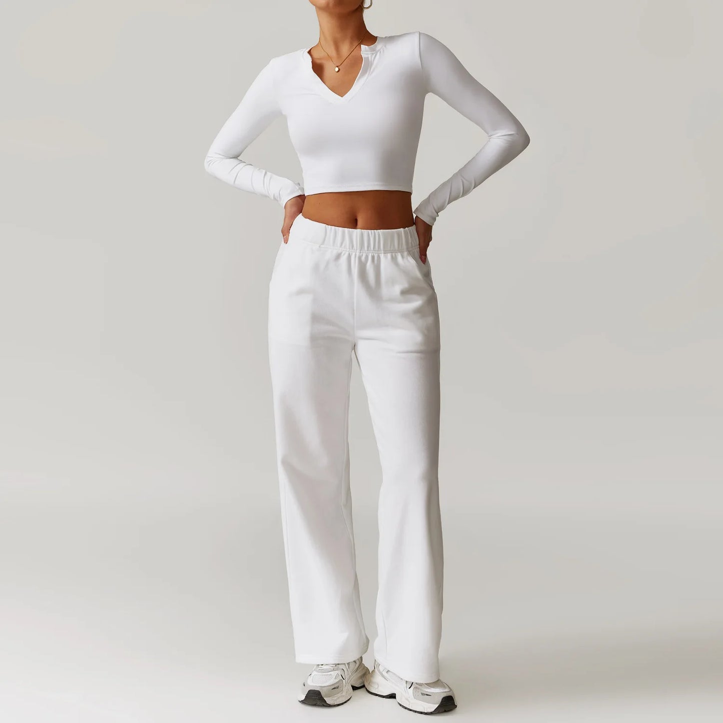 A&A ProBasics V-Neck Top & Straight Leg Joggers Set