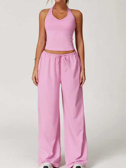 A&A Flexi Halter Top & Drawstring Trousers Set