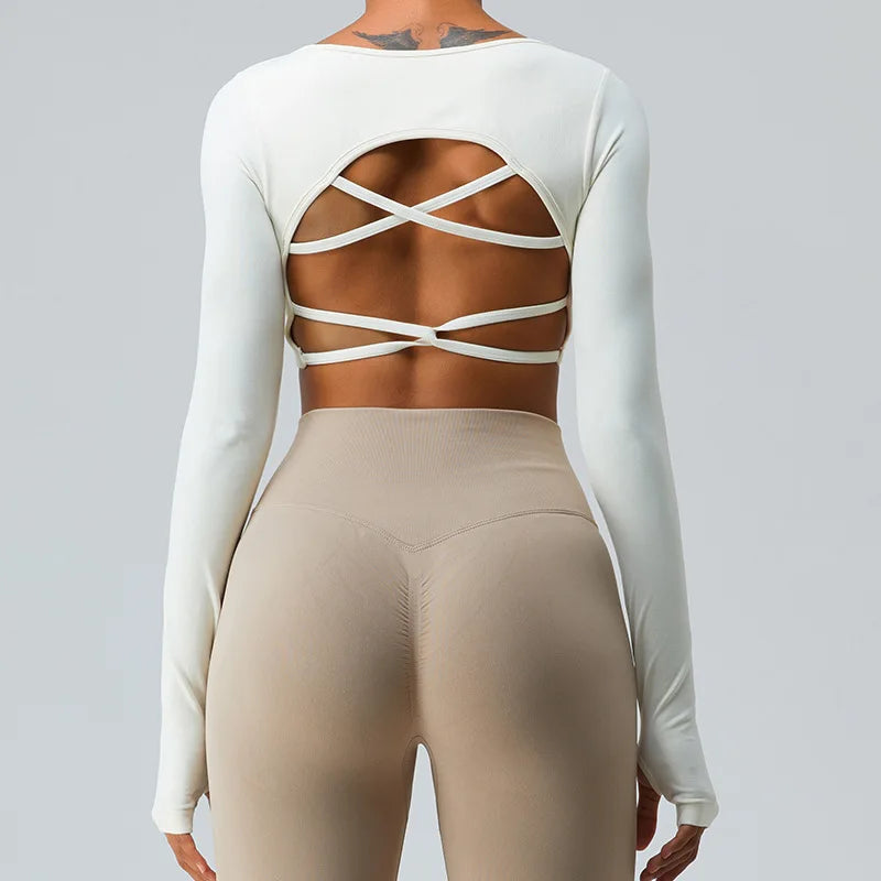 A&A ProSculpt Cross Back Long Sleeve Sports Top