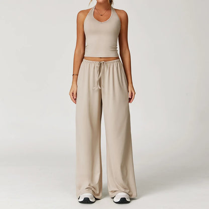A&A Flexi Halter Top & Drawstring Trousers Set