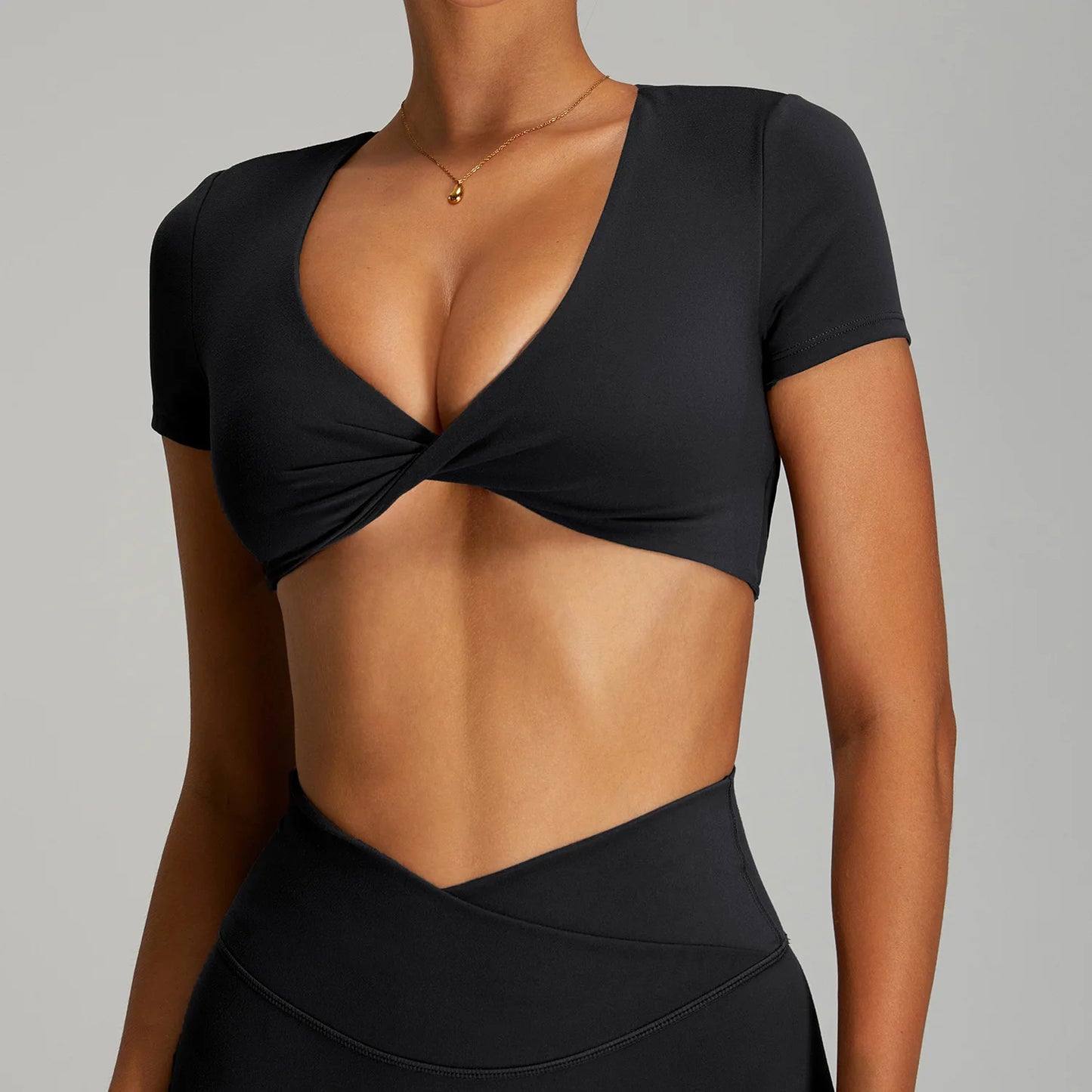 A&A Flexi Twist Front Short Sleeve Top