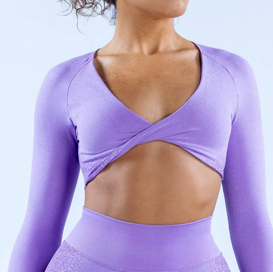 A&A ProSculpt Twist Front Long Sleeve Bra Top